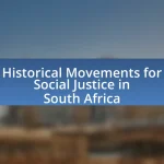 Historical Movements for Social Justice in South Africa