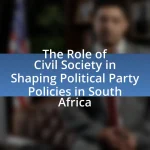 The Role of Civil Society in Shaping Political Party Policies in South Africa