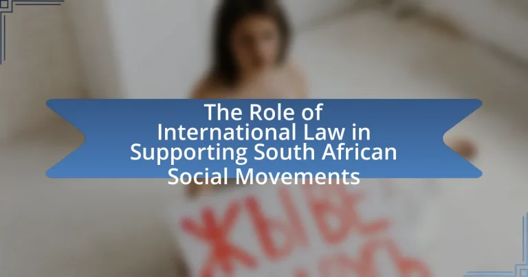 The Role of International Law in Supporting South African Social Movements