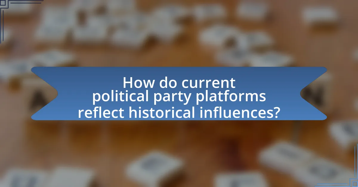 How do current political party platforms reflect historical influences?