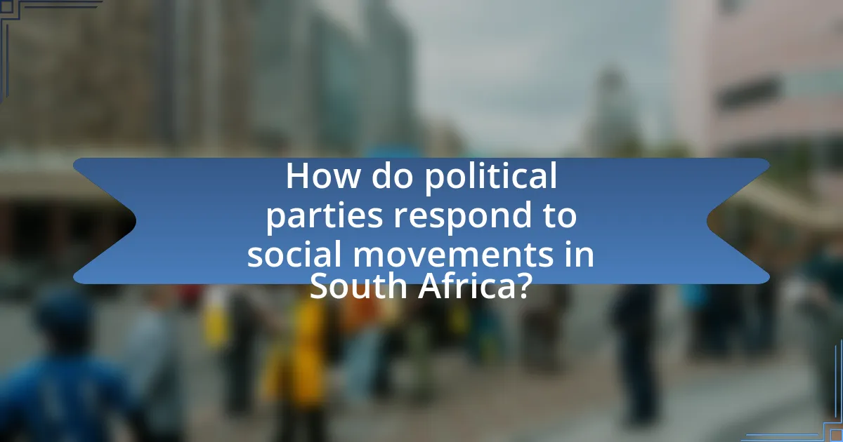 How do political parties respond to social movements in South Africa?