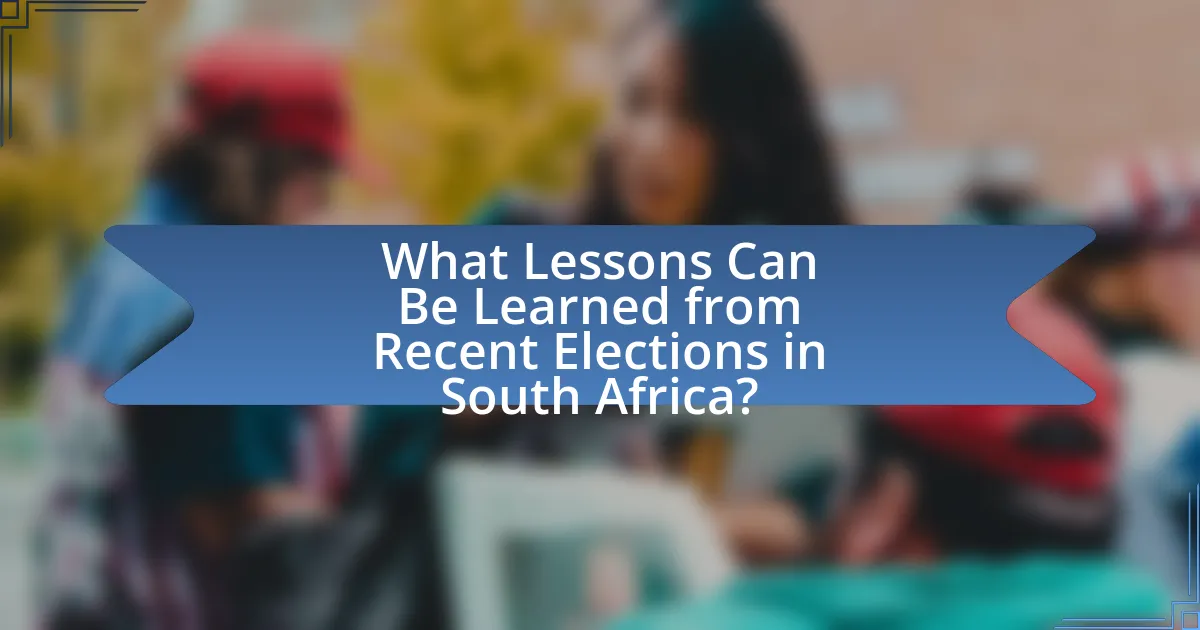 What Lessons Can Be Learned from Recent Elections in South Africa?