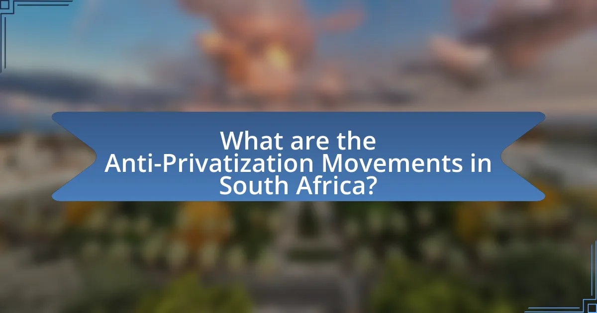 What are the Anti-Privatization Movements in South Africa?