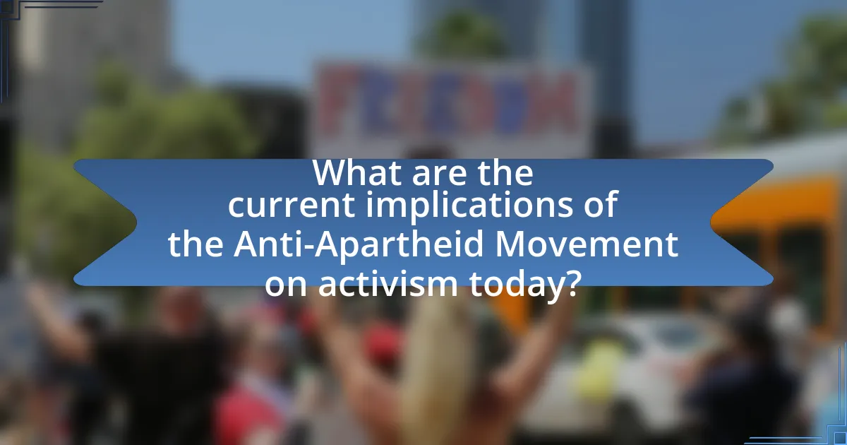 What are the current implications of the Anti-Apartheid Movement on activism today?