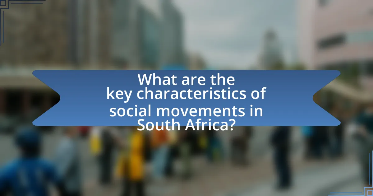 What are the key characteristics of social movements in South Africa?