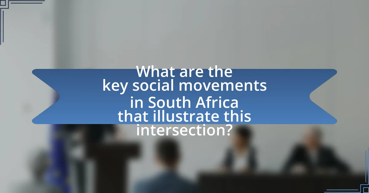 What are the key social movements in South Africa that illustrate this intersection?