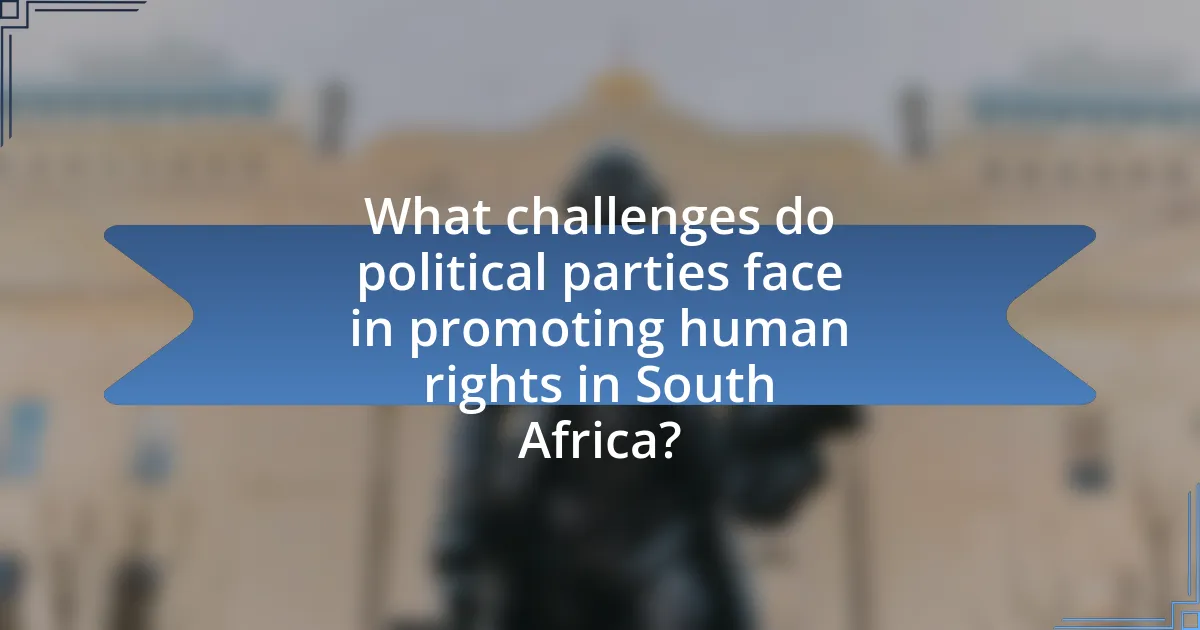What challenges do political parties face in promoting human rights in South Africa?