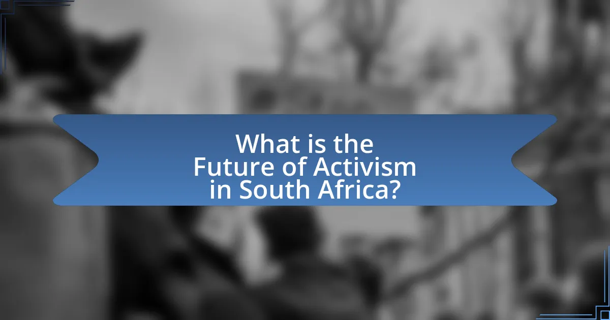 What is the Future of Activism in South Africa?