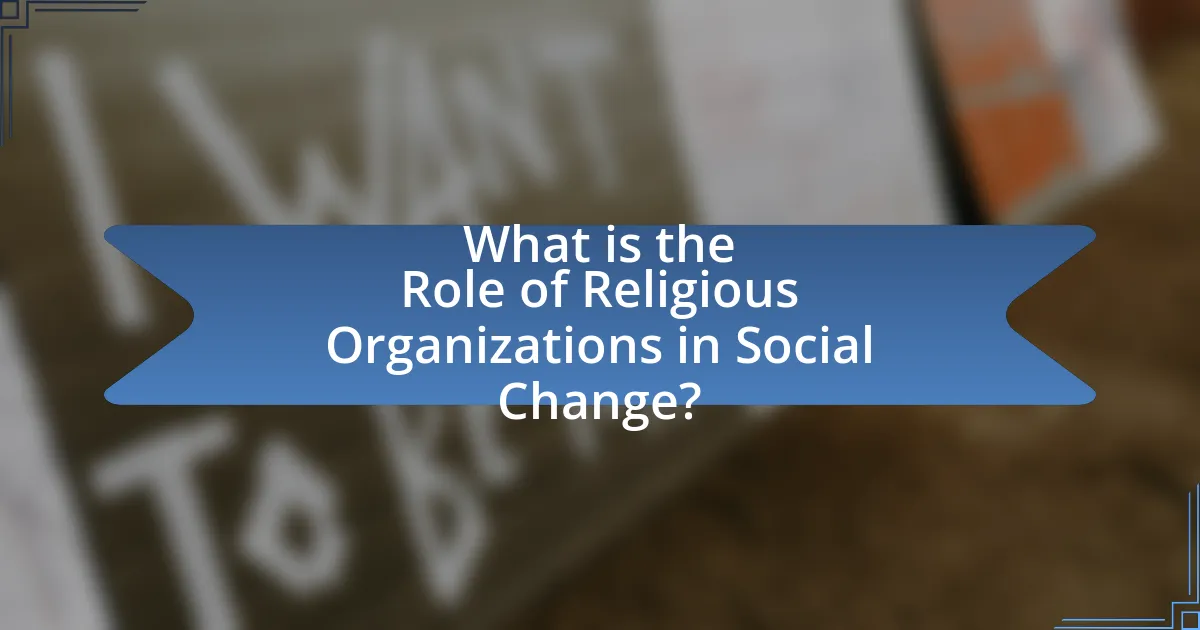 What is the Role of Religious Organizations in Social Change?