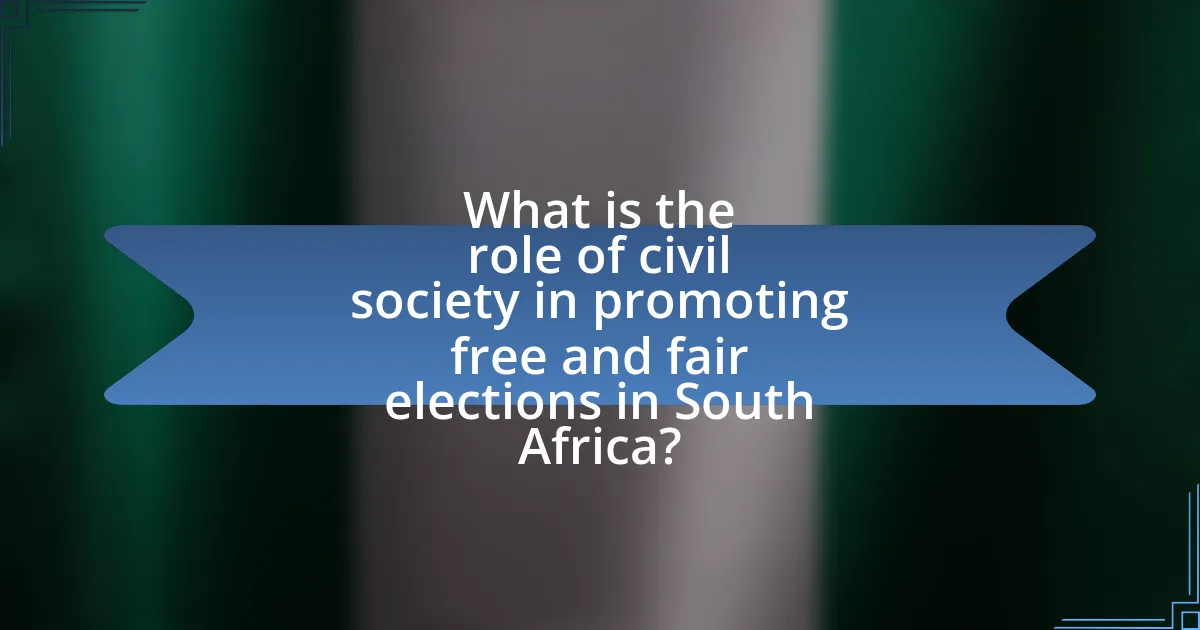 What is the role of civil society in promoting free and fair elections in South Africa?