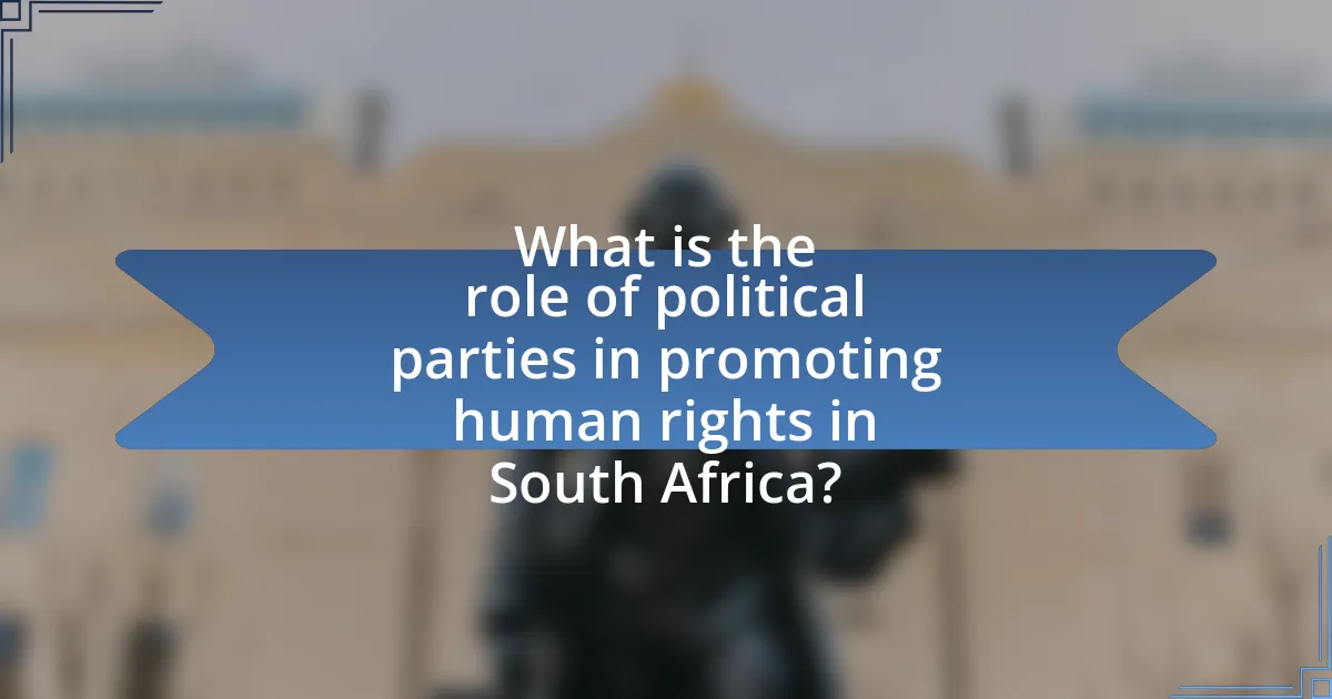 What is the role of political parties in promoting human rights in South Africa?