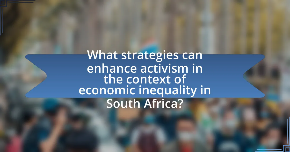 What strategies can enhance activism in the context of economic inequality in South Africa?